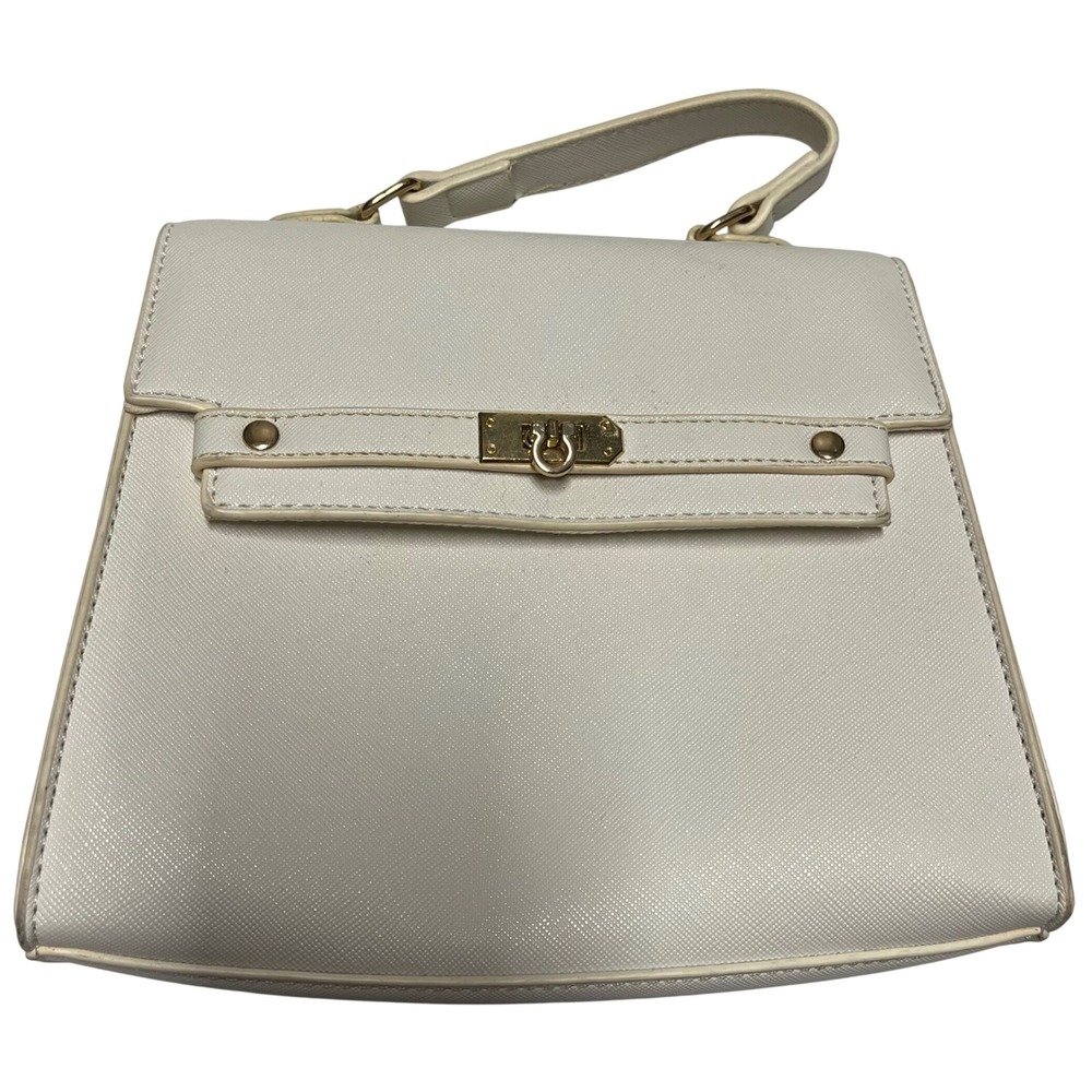 LP Faux Leather Structured Top‎ Handle Bag Gold Hardware Crossbody Strap